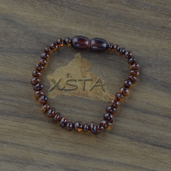 Amber teething bracelet cherry polished